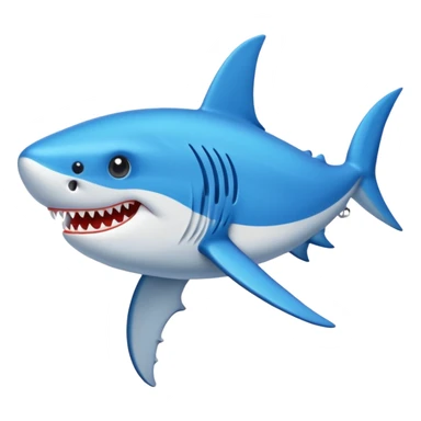 Un tiburón con tenis azules sticker