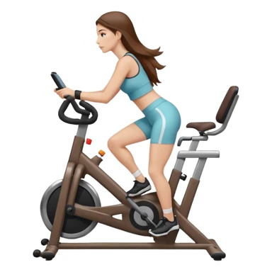 woman with long hair on a stationary bike sticker