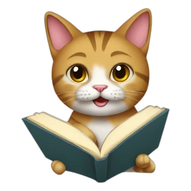 funny cat with a book sticker