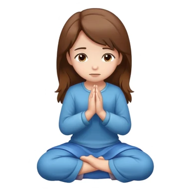 Brown hair girl on her knees praying sticker