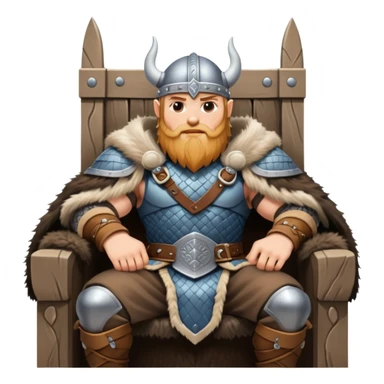 Viking warrior sitting on a throne sticker