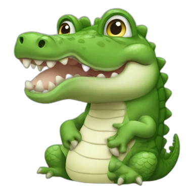 A crocodile that makes a baby sticker