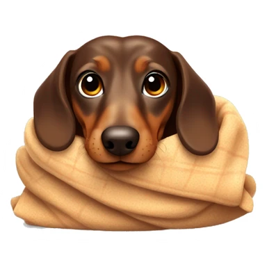 Brown Dachshund wrapped in warm blanket  sticker