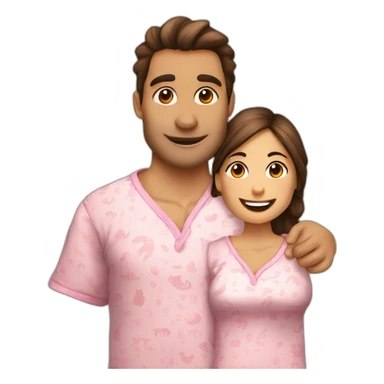 pareja de personas en pijama de dinosaurio sticker