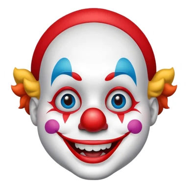 cheerful clown face sticker