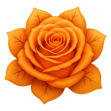 Make the blue icy rose orange. The original style is emoji style, but since emoji style does not support editing, please keep the emoji style look while making the rose orange and removing the background. sticker