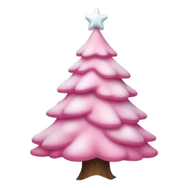 Pink christmas tree with snow sticker