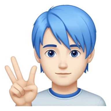 Artemiy Lebedev with blue hair is showing like sign sticker