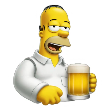Homer Simpson drink beer sticker