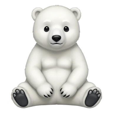 full body polar bear sitting sticker