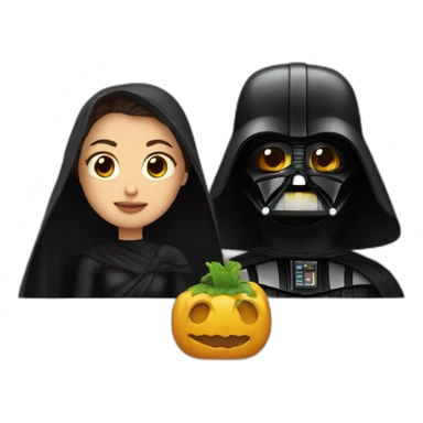 dark vador and his wife sticker