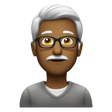 A man with glasses who is seriously thinking about something. sticker