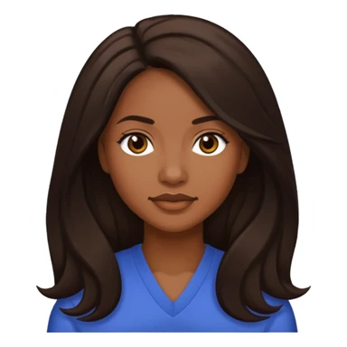 Tamika Scott with dark brown long hair sticker