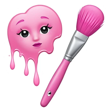 Rinse pink makeup brush sticker