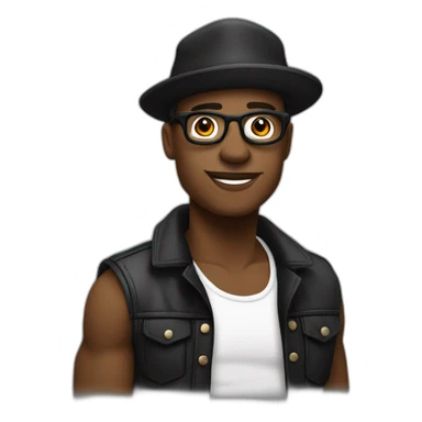 Le rappeur francais jul avec une couleur de peau noir sticker