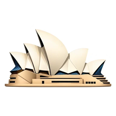 sydney opera house front view, no frame sticker