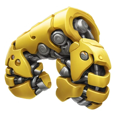 Yellow mechanical cyborg bicep that’s flexing sticker