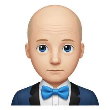 Bald with blue bow tie sticker