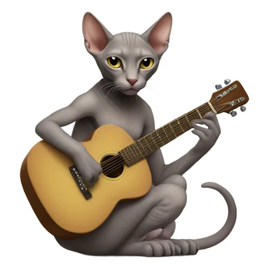 Sphinx cat playing guitar sticker