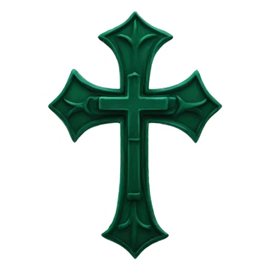 gothic cross dark green sticker