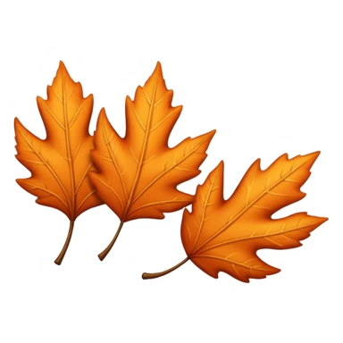 3 autumn leaves, blowing in the wind, to the left, white background sticker