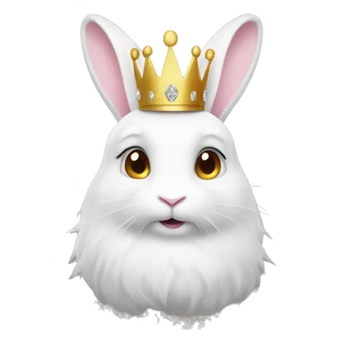 White rabbit with a glitter crown  sticker