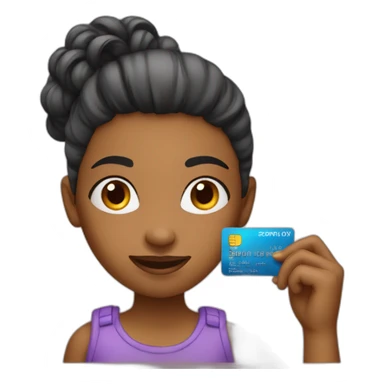 Showing a girl with credit card sticker