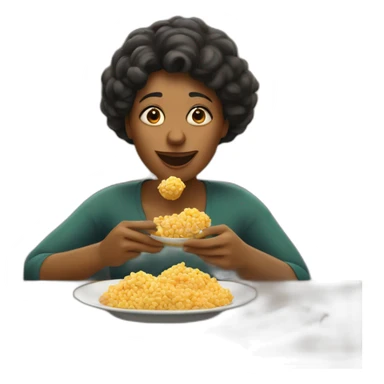Woman eating kaasstengel and kaasbal sticker