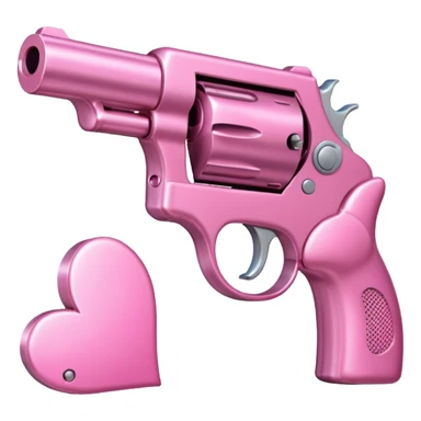 Pink heart gun sticker
