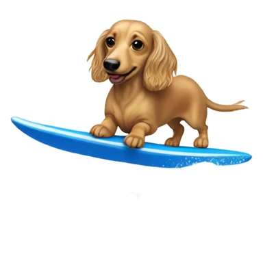 Long haired dachshund cream waterskiing  sticker