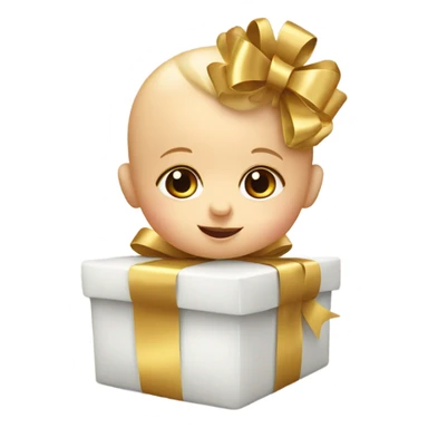 baby  gifts with gold bow  sticker