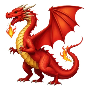 Red dragon with fire full sticker