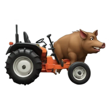 boar on the tractor sticker