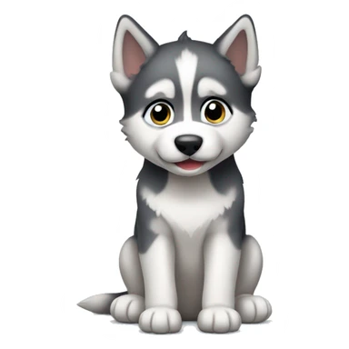 Husky puppy sitting sticker