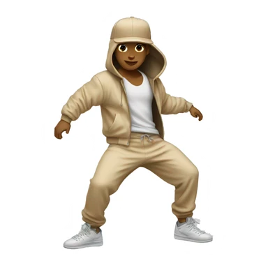 beige outfit breakdancer sticker