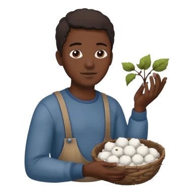 black slave picking cotton sticker