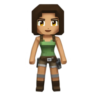 lara croft in minecraft sticker