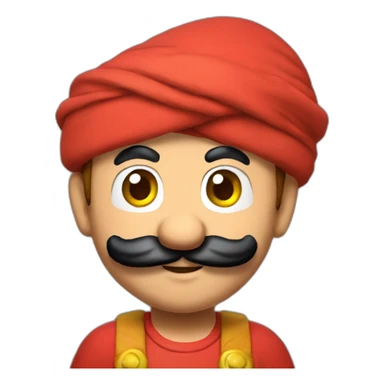 Super-Mario-face-with-turban-red sticker