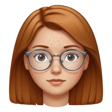Make a white girl who has a little bit of a indent on her left eye do to a four wheeler rec light brown hair with glasses clear glasses and make a little dent in her left eyebrow sticker