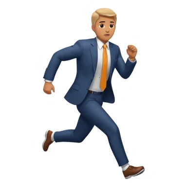 man in suit running sticker