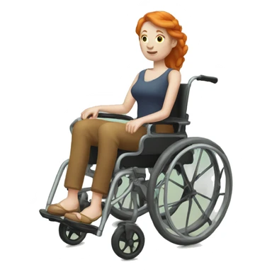 ginger woman stuck in a mythical wheelchair sticker