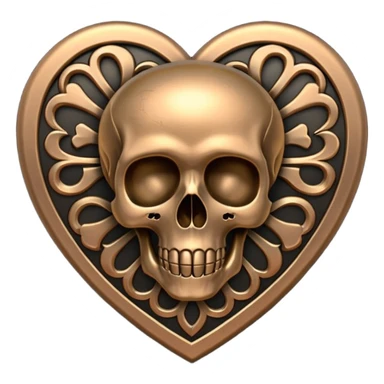 heart with a skull motif sticker
