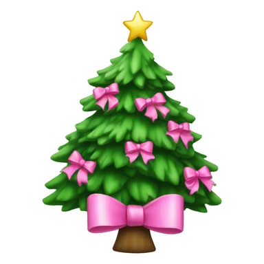 Christmas tree with pink bows  sticker