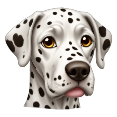 Dalmatian with brown colored spots and full colored ears sticker
