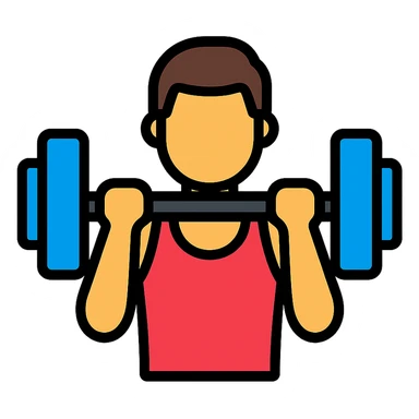 color outline icon of a man holding a barbell sticker
