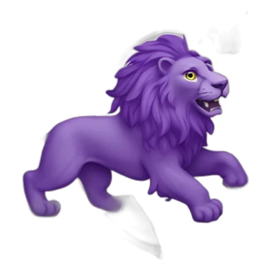 rampant purple lion inside a white flag sticker