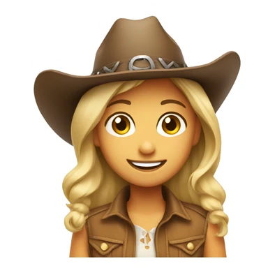 smiling girl in cowboy hat sticker