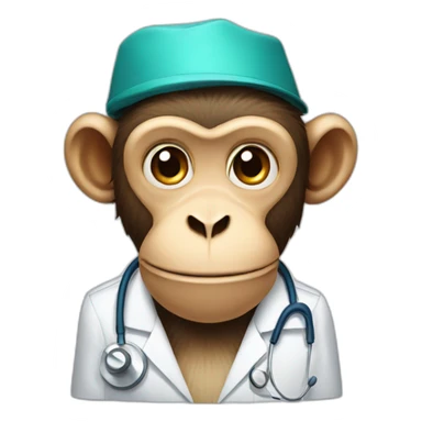 monkey head wearing a medical hat sticker