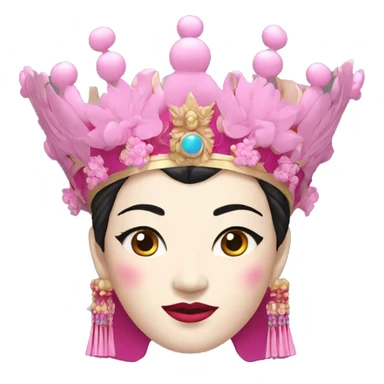 Pink Peking Opera Head Crown sticker