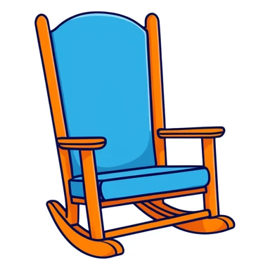 Blue rocking chair for nursery sticker
